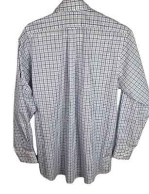 Izod Men's Medium 15-15.5 /32-33 White Striped Button-Down Long Sleeve Shirt - Thumbnail 5