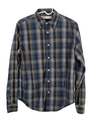 Levi's Red Tab Men's Small Blue & Green Plaid Button Down Long Sleeve Shirt - Image 1
