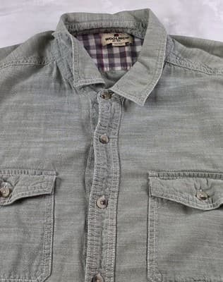 Woolrich Shirt Mens XXL Green 100% Cotton Short Sleeve Button Up Shirt - Thumbnail 2