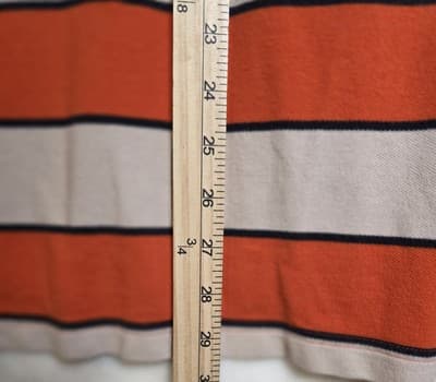 Daniel Cremieux Men's Large Tailor Fit Orange and White Long Sleeve Polo Shirt - Thumbnail 8