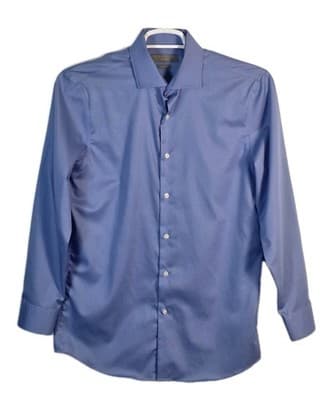 Perry Ellis Men's 15.5/32-33 Slim Fit Blue Long Sleeve Button Up Shirt - Image 1
