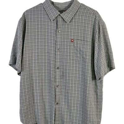 Tony Hawk Men's Large Plaid Gingham Short Sleeve Button Up Shirt - Thumbnail 3