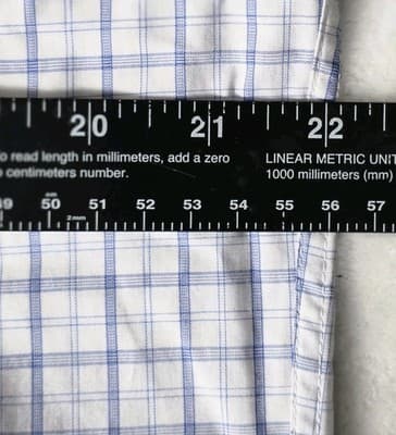 Izod Men's Medium 15-15.5 /32-33 White Striped Button-Down Long Sleeve Shirt - Thumbnail 4