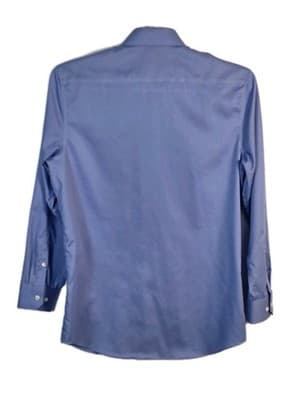 Perry Ellis Men's 15.5/32-33 Slim Fit Blue Long Sleeve Button Up Shirt - Thumbnail 7