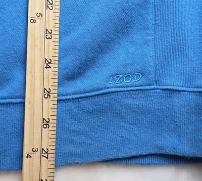 Izod Mens XL Light Blue V-Neck Quarter Zip Pullover - Thumbnail 9