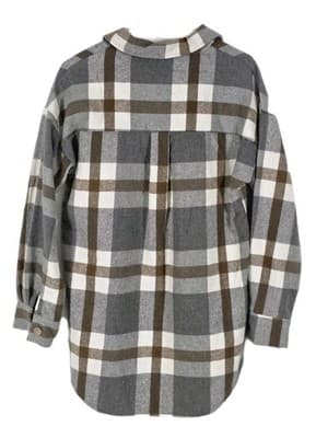 *NWT* Genjun Womens Small Plaid Button Up Shirt With Side Pockets - Thumbnail 7