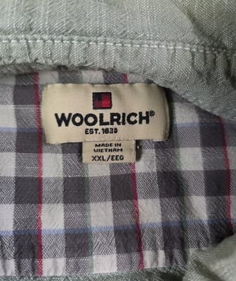 Woolrich Shirt Mens XXL Green 100% Cotton Short Sleeve Button Up Shirt - Thumbnail 3