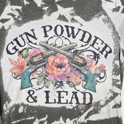 Gildan Women's Small Gun Powder And Lead Graphic Short Sleeve T-Shirt - Thumbnail 2