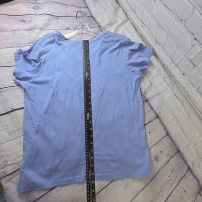 Ralph Lauren Sport Women's Large Blue V-Neck T-Shirt - Thumbnail 9