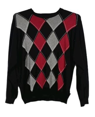 Izod Women's Medium Harlequin Long Sleeve Sweater - Image 1