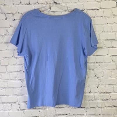 Ralph Lauren Sport Women's Large Blue V-Neck T-Shirt - Thumbnail 5