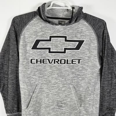 GM Chevrolet Men’s Small Black & Gray Long Sleeve Hoodie. - Thumbnail 2