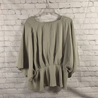 Andree By Unit Women Medium Olive Green V-Neck 3/4 Sleeve Blouse - Thumbnail 7