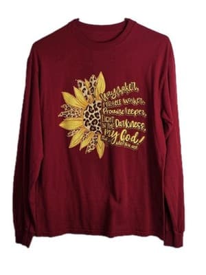 Girlie Girl's Medium Cardinal Red " Waymaker" Long Sleeve T-shirt - Image 1