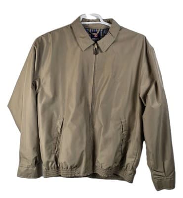 Vintage Chap's Men's Large Tan Long Sleeve Full Zip Jacket - Image 1