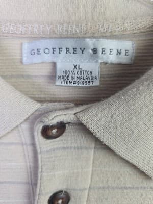 Geoffrey Beene Men’s XL Yellow, Green & Beige Short Sleeve Polo Shirts (3) - Thumbnail 16