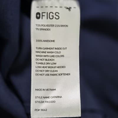 Figs Women's XL Navy Blue Catarina One-Pocket Scrub Top Shirt FW 1000 - Thumbnail 5