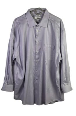 Joseph Abboud Men's 18.5-33 Purple Checkered Long Sleeve Button Down Dress Shirt - Image 1