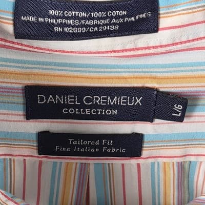Daniel Cremieux Men’s Large Multicolored Long Sleeve Button Up Shirt - Thumbnail 3