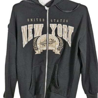 Rue 21 Adults Medium Black New York Hoodie - Thumbnail 2