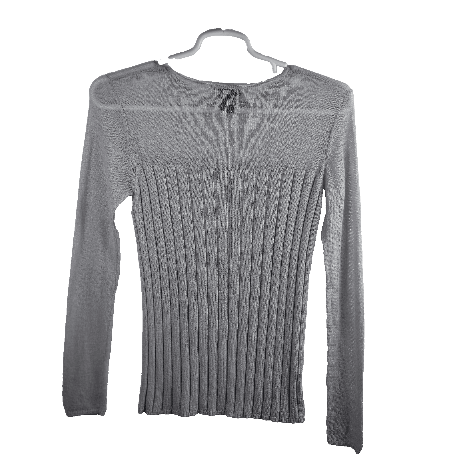 Express Women's Large Light Gray Long Sleeve Sweater - Thumbnail 2