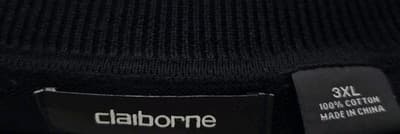 Claiborne Men's 3XL Charcoal Gray/Purple Argyle V-Neck Sweater - Thumbnail 4