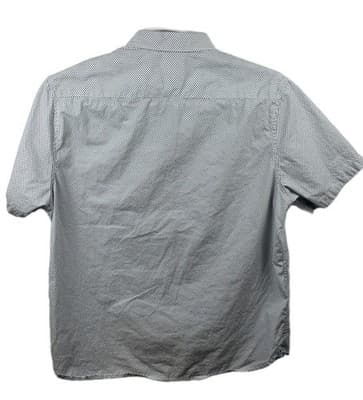 Denim & Flower Men's XL White with Blue Flower Pattern Short Sleeve Shirt - Thumbnail 8