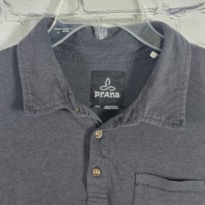 Prana Men's Large Dark Grey Short Sleeve Shirt - Thumbnail 2