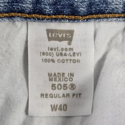Levi's Men's 40 Blue Denim Regular Fit 505 Jean Shorts - Thumbnail 3