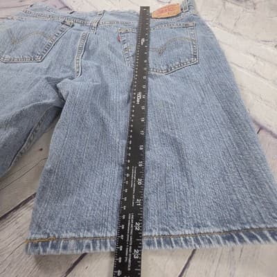 Levi's Men's 40 Blue Denim Regular Fit 505 Jean Shorts - Thumbnail 6