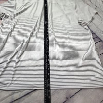 Rhone Men's XL White Striped Commuter Nylon Stretch Performance Golf S/S Shirt - Thumbnail 8