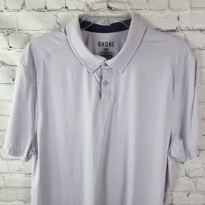 Rhone Men's XL Lavender Commuter Stripe Polo Shirt - Thumbnail 2