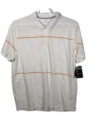 NWT Nike Men's XL Dri Fit White Pique Short Sleeve Golf Shirt - Image 1