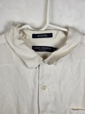 Daniel Cremieux Men's XL Ivory Silk & Linen Short Sleeve Shirt - Thumbnail 2