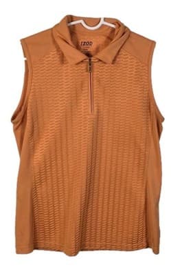 Izod Women’s Medium Orange Cool FX Preformance V-neck Golf Shirt - Image 1