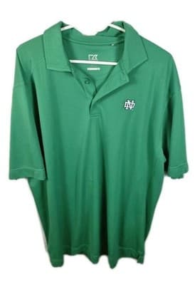 Cutter & Buck DryTek Men's XL Green Notre Dame Fighting Irish Polo Shirt - Image 1