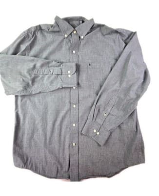 Izod Men's XL Gray Classic Fit Long Sleeve Button Up Shirt - Image 1