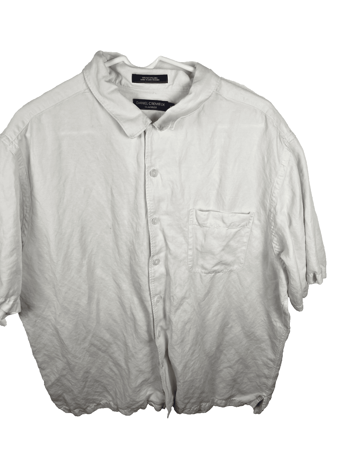 Daniel Cremieux Men's XL Ivory Silk & Linen Short Sleeve Shirt - Image 1