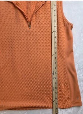 Izod Women’s Medium Orange Cool FX Preformance V-neck Golf Shirt - Thumbnail 5