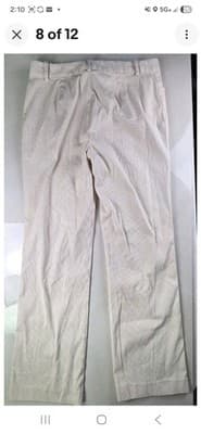 Lauren Ralph Lauren Women's Size 8 Straight Leg Brown & White Stripes Pants - Thumbnail 7