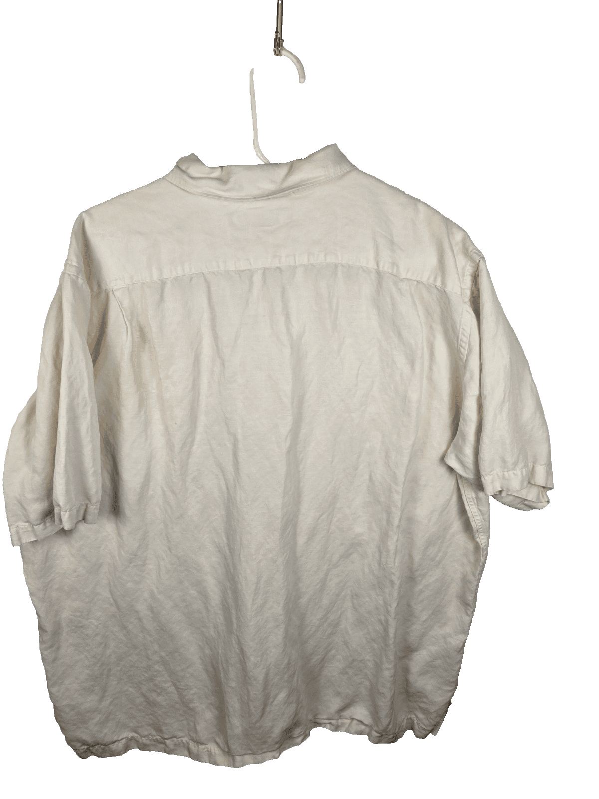 Daniel Cremieux Men's XL Ivory Silk & Linen Short Sleeve Shirt - Thumbnail 7