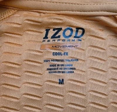 Izod Women’s Medium Orange Cool FX Preformance V-neck Golf Shirt - Thumbnail 3