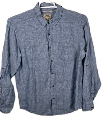 Quiksilver Waterman Mens Medium Blue Long Sleeve Button Up Shirt - Thumbnail 8