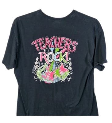 Girlie Girl's Women's XL Black " Teachers Rock " Short Sleeve T-Shirt - Thumbnail 5