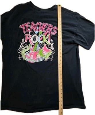 Girlie Girl's Women's XL Black " Teachers Rock " Short Sleeve T-Shirt - Thumbnail 7