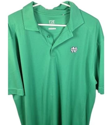 Cutter & Buck DryTek Men's XL Green Notre Dame Fighting Irish Polo Shirt - Thumbnail 2