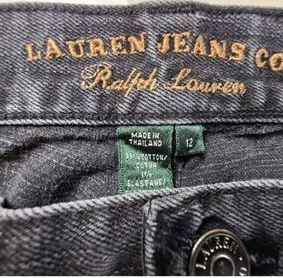 Lauren Ralph Lauren Classic Straight Jeans size 12 Black Denim Stretch Pocket - Thumbnail 2