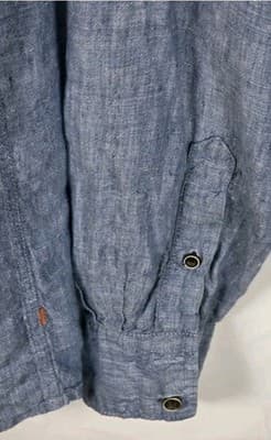 Quiksilver Waterman Mens Medium Blue Long Sleeve Button Up Shirt - Thumbnail 6