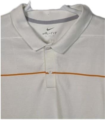 NWT Nike Men's XL Dri Fit White Pique Short Sleeve Golf Shirt - Thumbnail 2