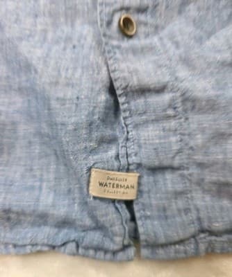 Quiksilver Waterman Mens Medium Blue Long Sleeve Button Up Shirt - Thumbnail 10